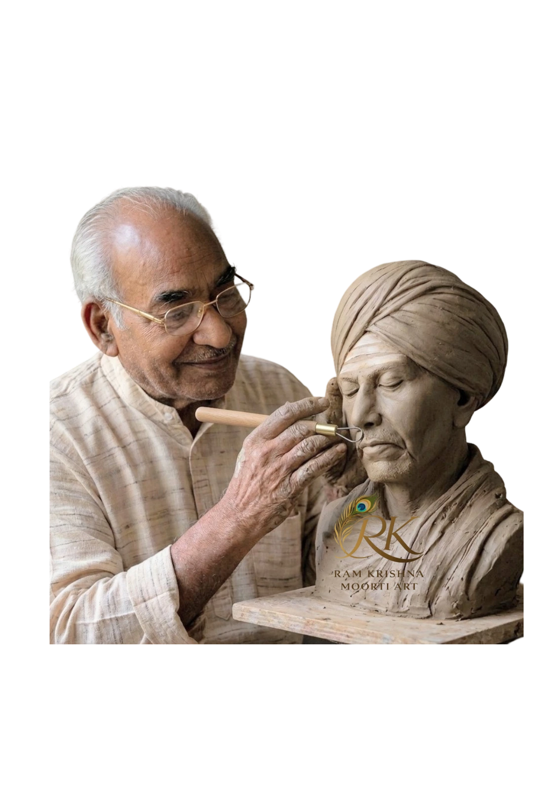 Ram Krishna Moorti Art master craftsmen handcrafting marble moorti in Jaipur