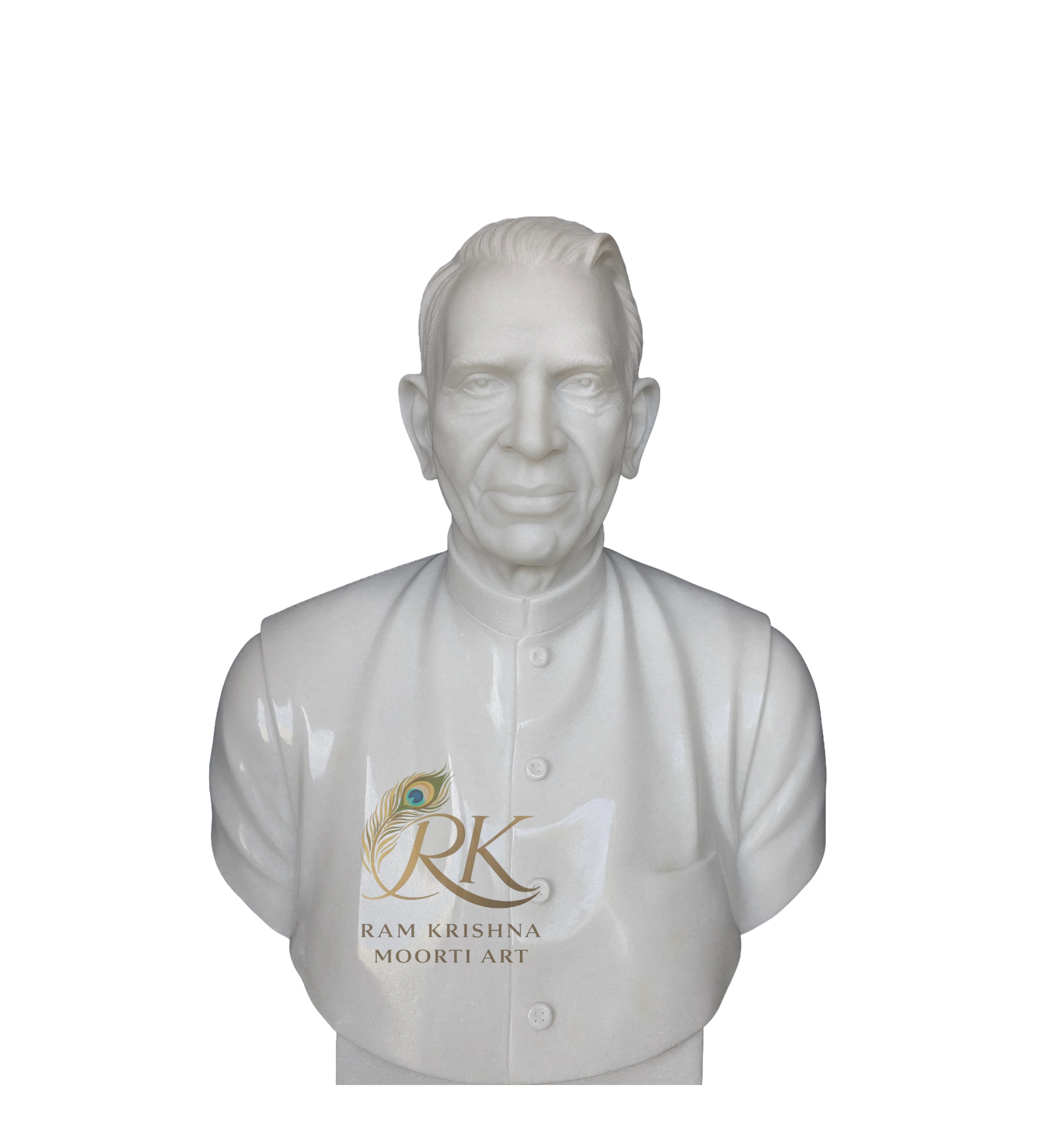 Human Bust — Handcrafted Marble Statue by Ram Krishna Moorti Art Jaipur