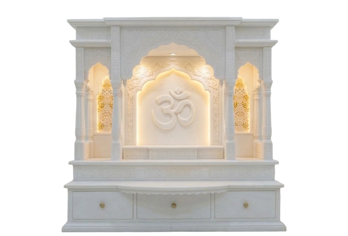 Home Temple — Handcrafted Marble Temple by Ram Krishna Moorti Art Jaipur